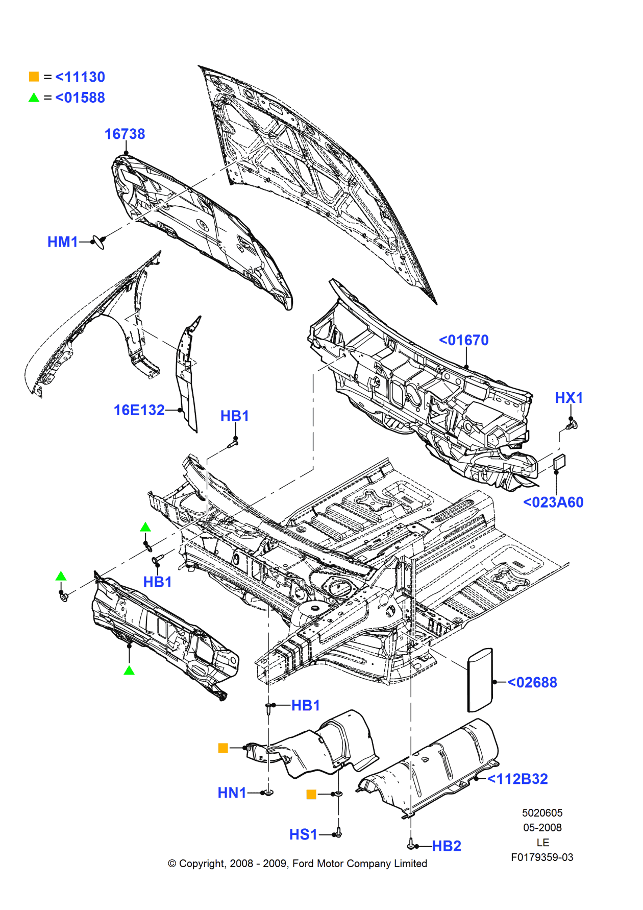 Ford 8A5Z-54023A60-A Insulator - Cowl Panel