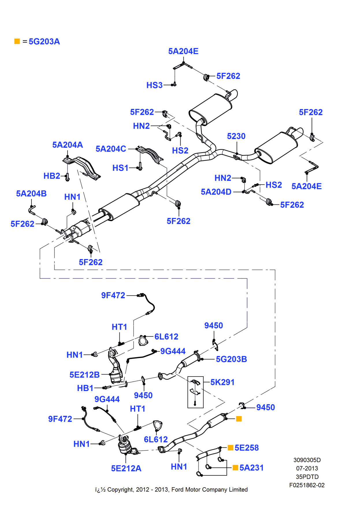 Ford FB5Z-5E212-A Catalytic Converter