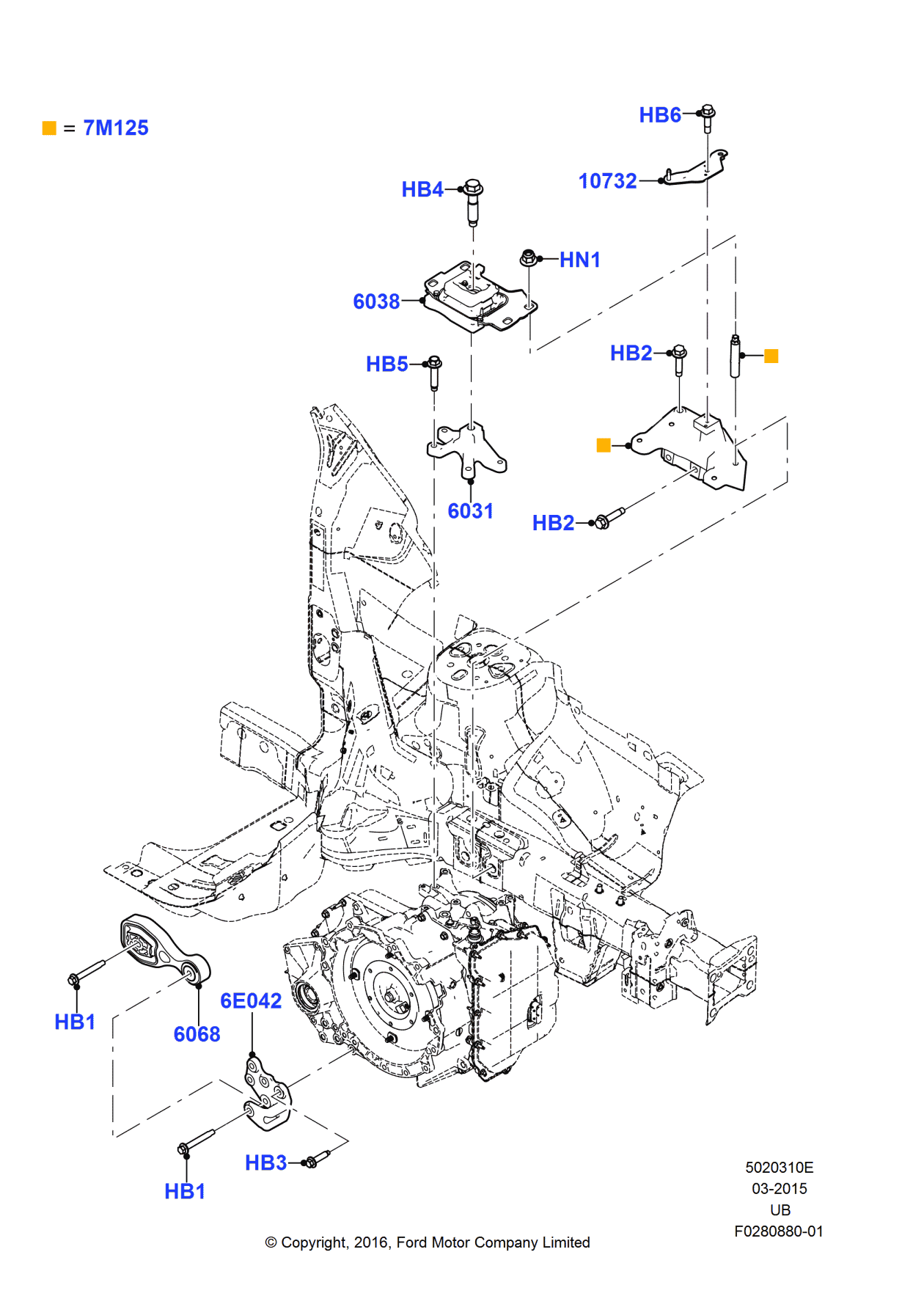 Ford FB5Z-10732-A Support - Battery Tray