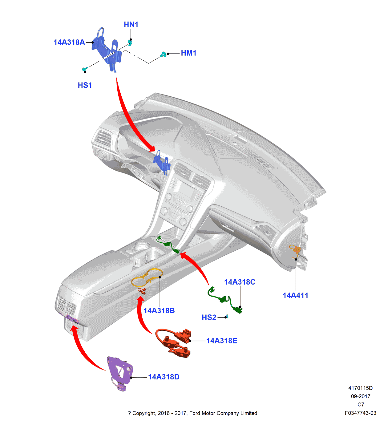 Ford DS7Z-14A318-AE Wire Assembly