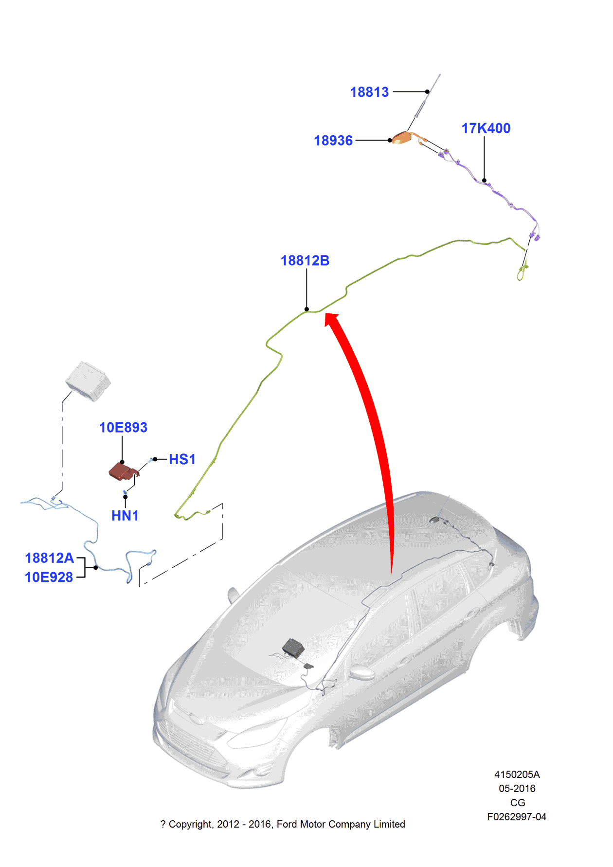 Ford FV6Z-17K400-G Wire Assembly