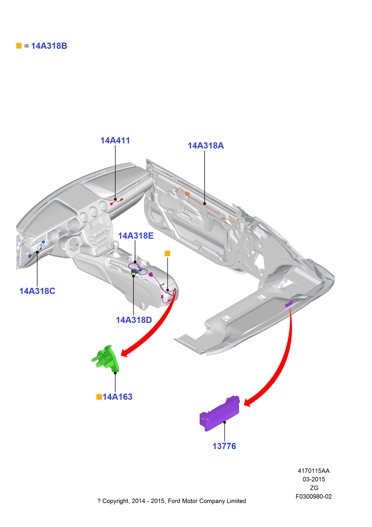 Ford FR3Z-14A411-B Jumper Wiring