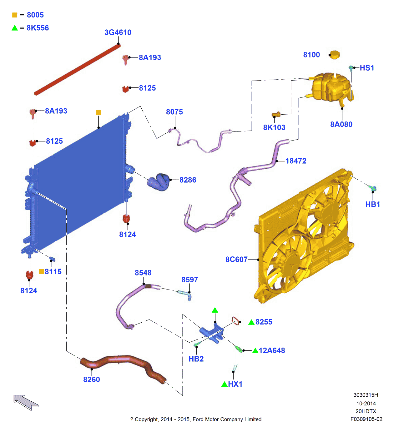 Ford F2GZ-18472-F Hose - Heater Water