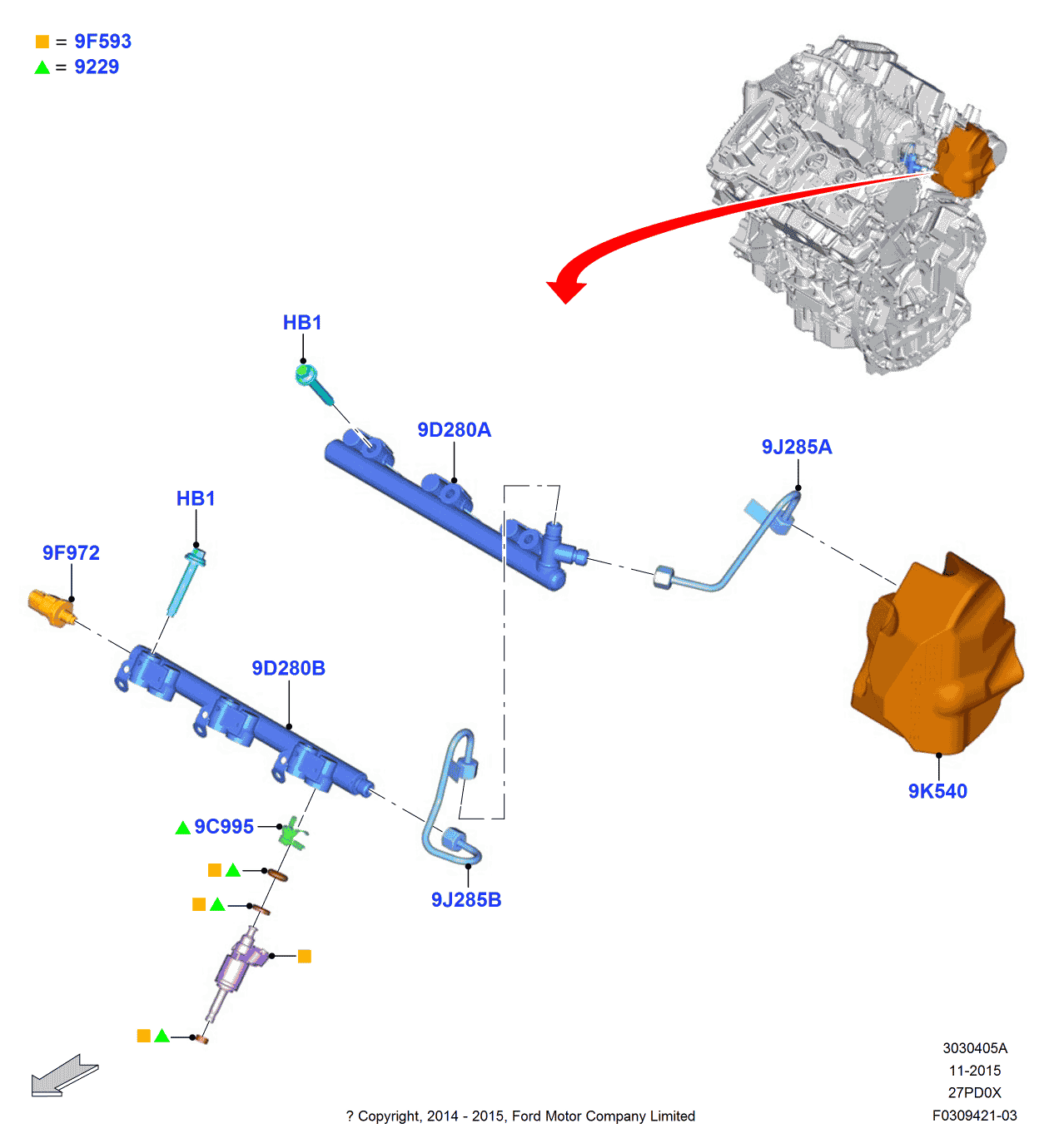 Ford FT4Z-9D280-B Fuel Rail