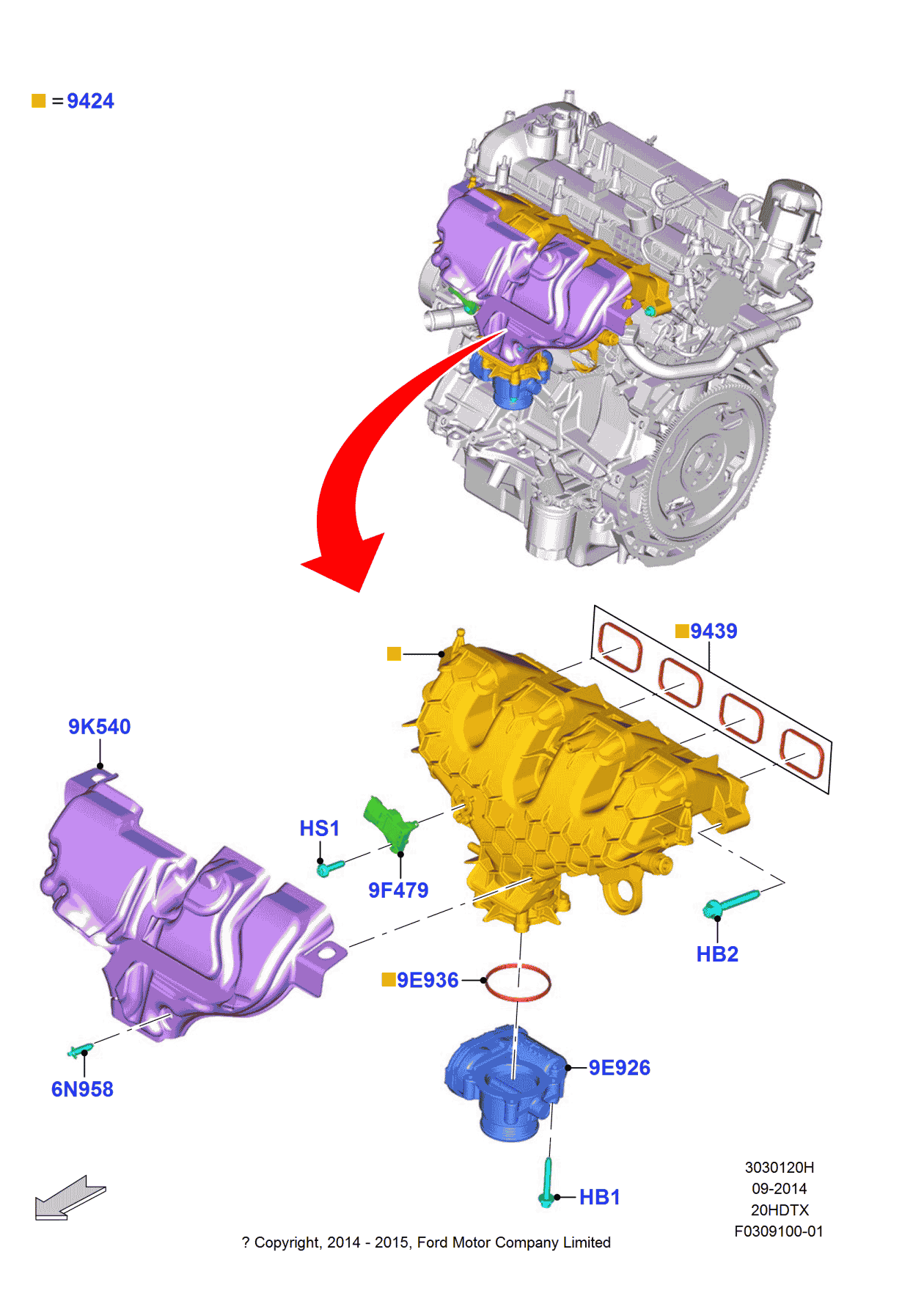Ford F2GZ-6N958-A Stud - Ball