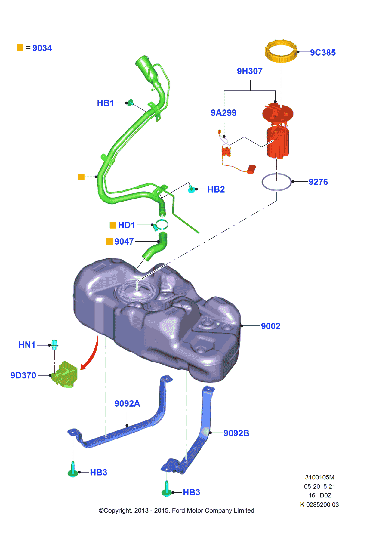 Ford DV6Z-9034-K Pipe - Fuel Filler
