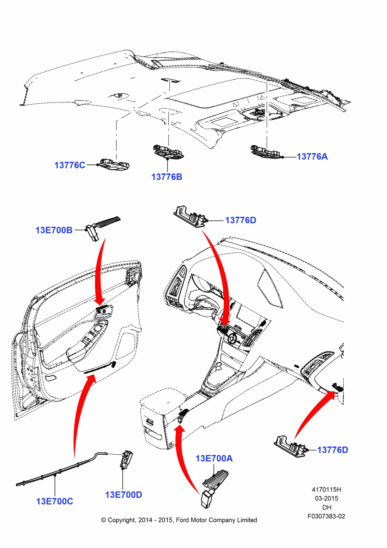 Ford EM5Z-13776-BB Lamp Assembly - Interior