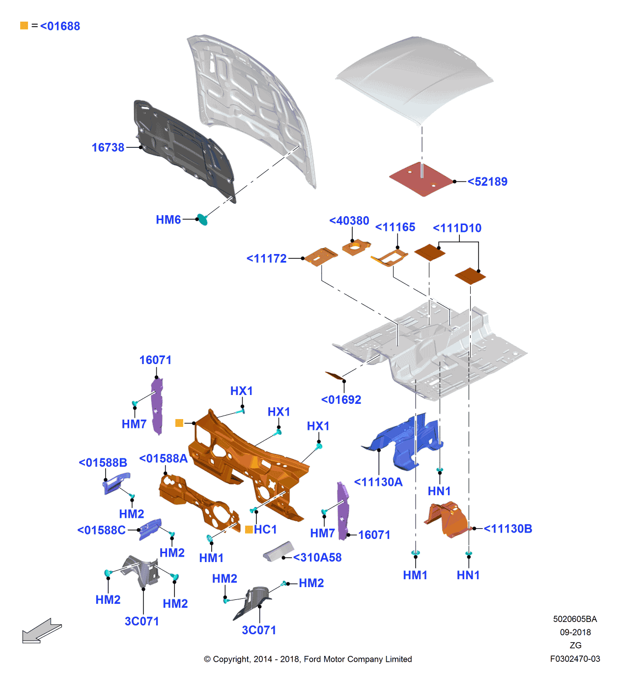 Ford FR3Z-6301589-A Insulator - Dash Panel