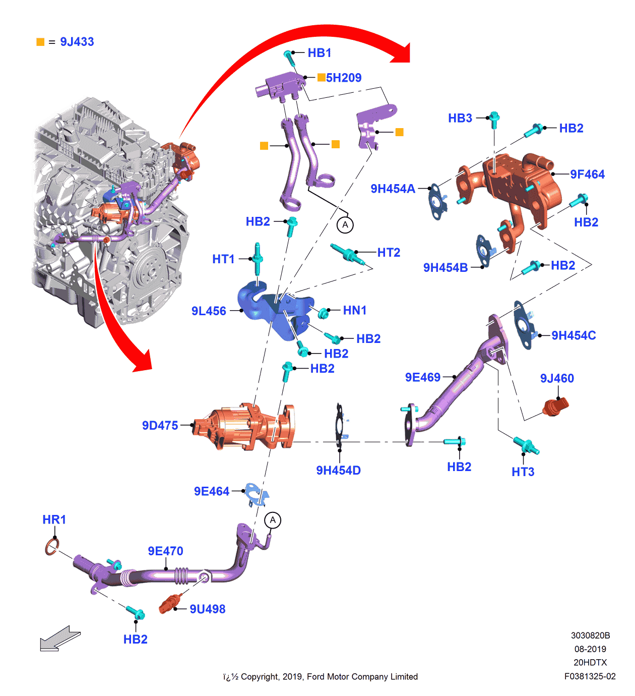 Ford K2GZ-9J433-A Valve - Exhaust Gas Recirculation