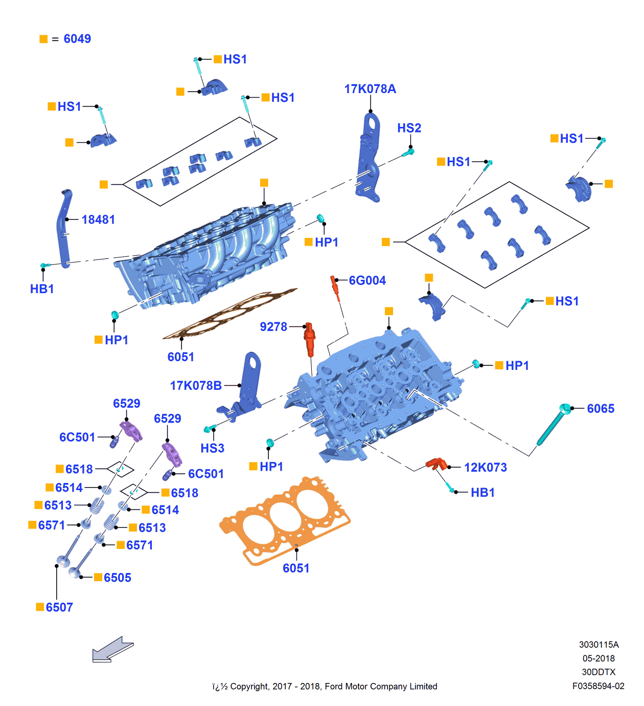 Ford 9X2Z-6049-A Cylinder Head