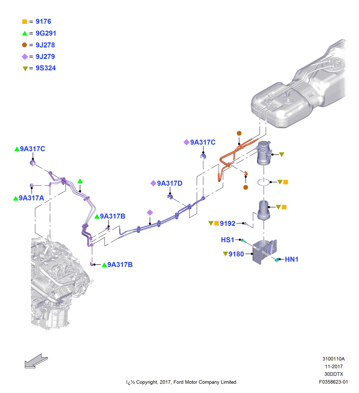 Ford JL3Z-9A317-B Clip