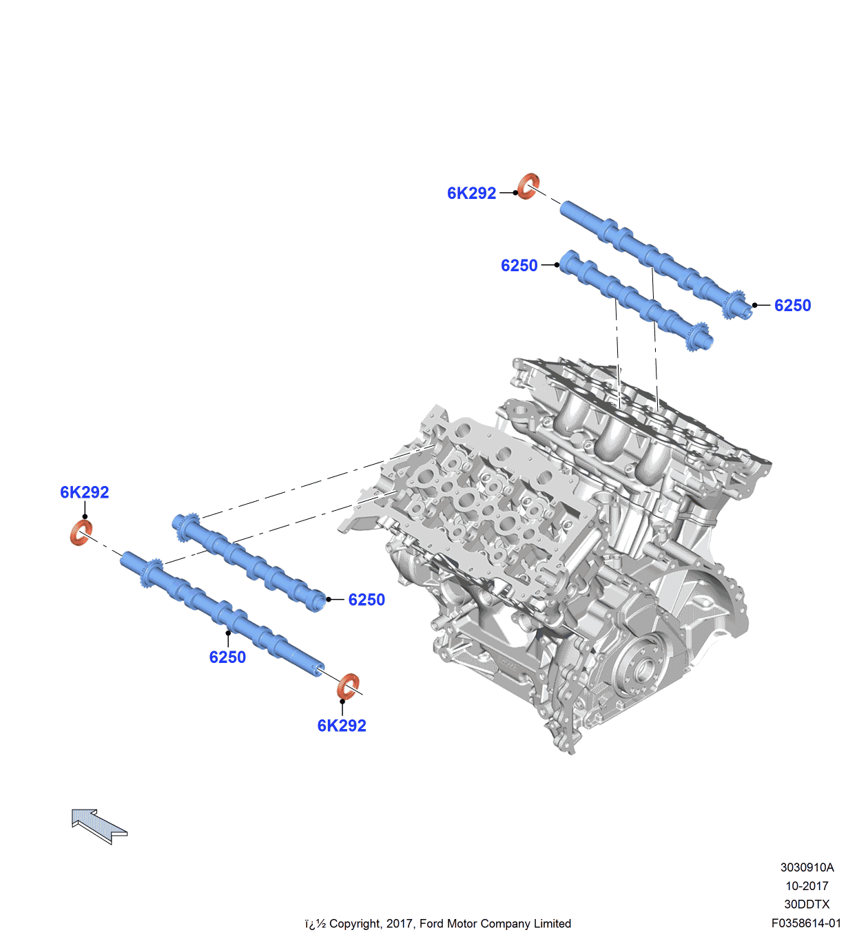Ford 4R8Z-6250-A Intake Camshaft