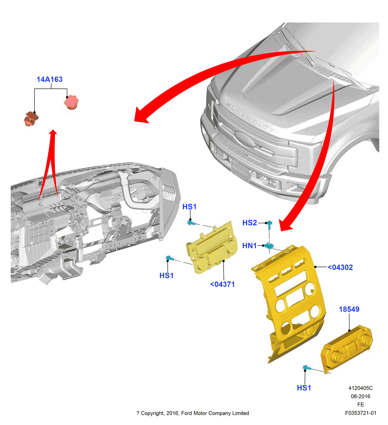 Ford HC3Z-18549-B Dash Control Unit