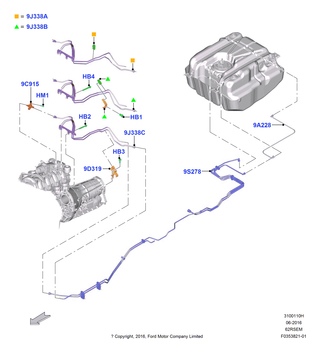 Ford HC3Z-9D660-D Tube - Fuel Vapor