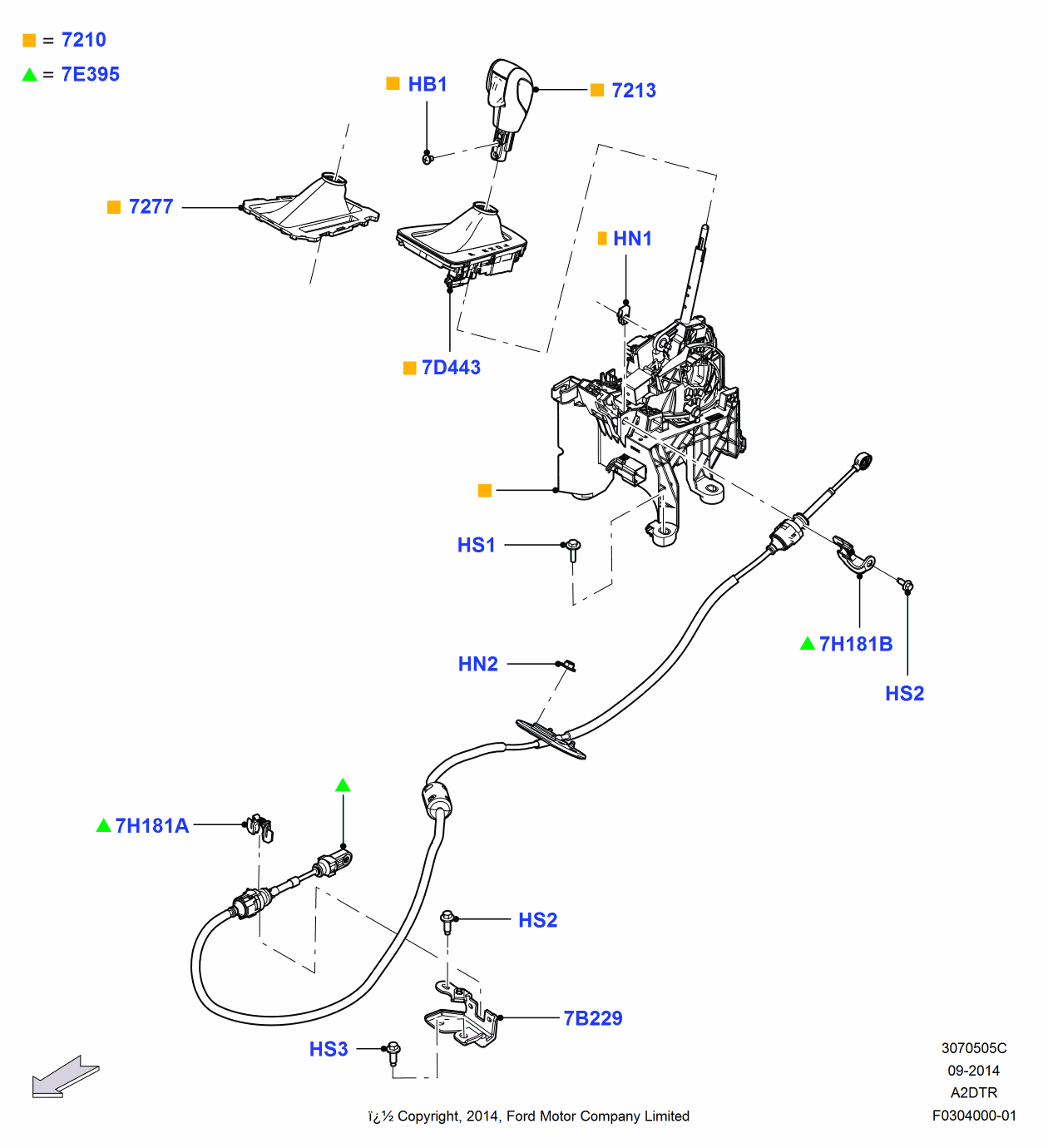 Ford F1EZ-7E395-A Shift Control Cable