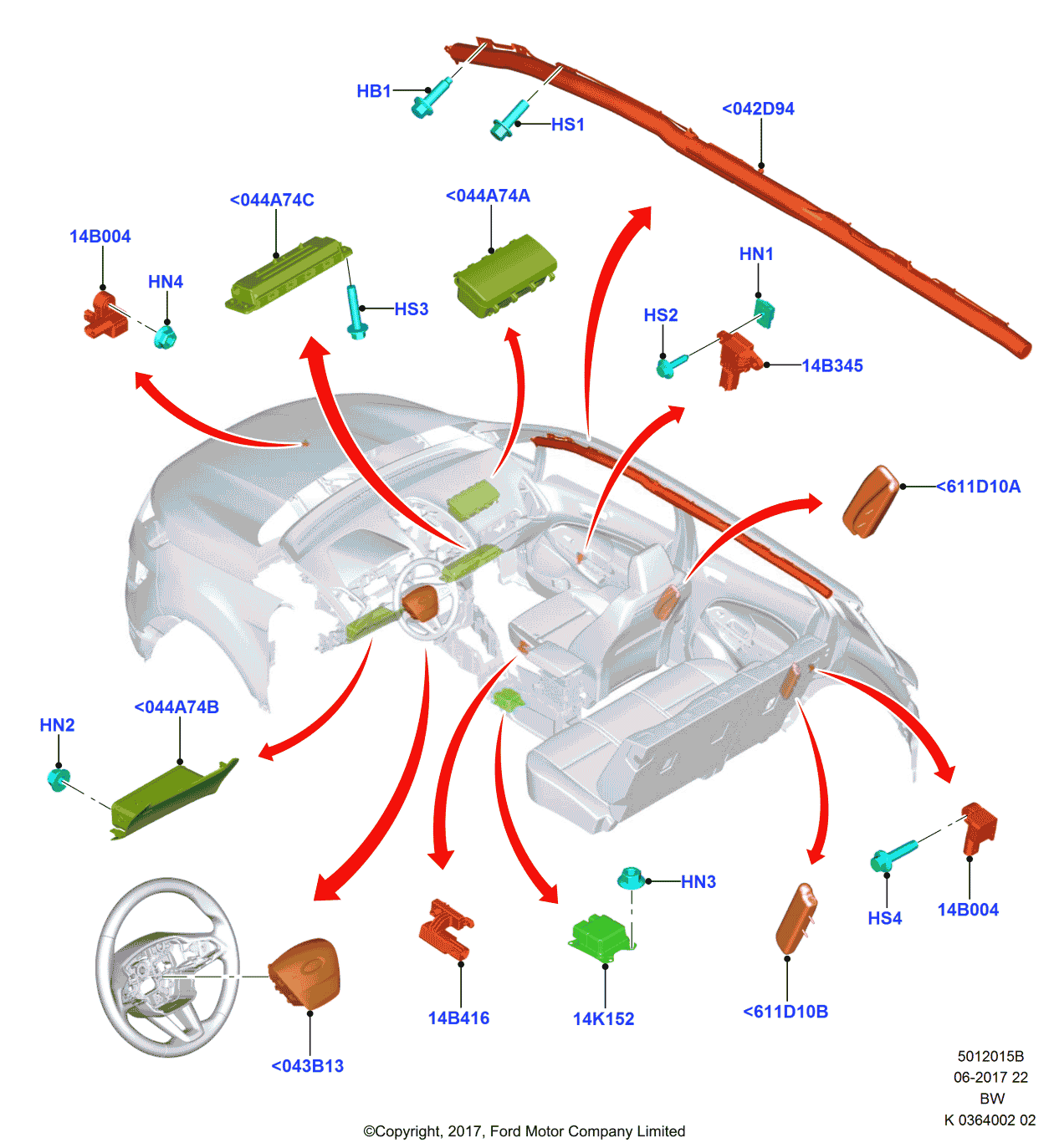 Ford GN1Z-14B321-B Sensor Assembly - Air Bag