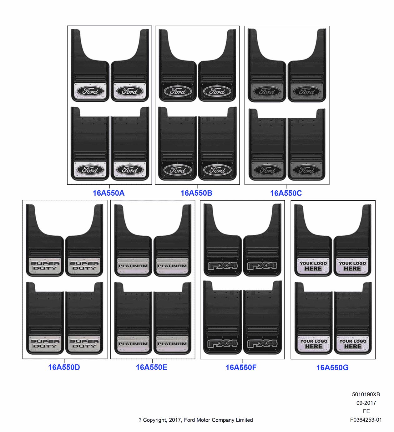 Ford VHC3Z-16A550-S Splash Guards