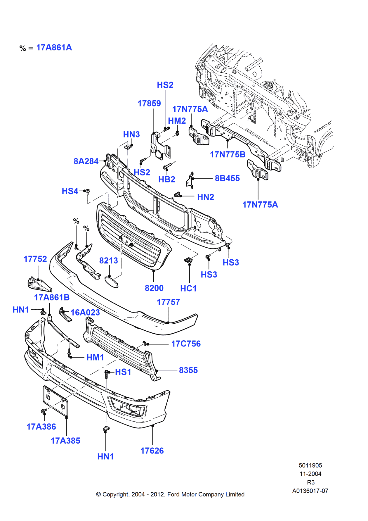 Ford 5L5Z-17C756-A Clip
