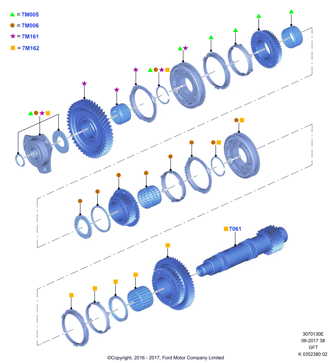 Ford AE8Z-7061-A Shaft Assembly - Output