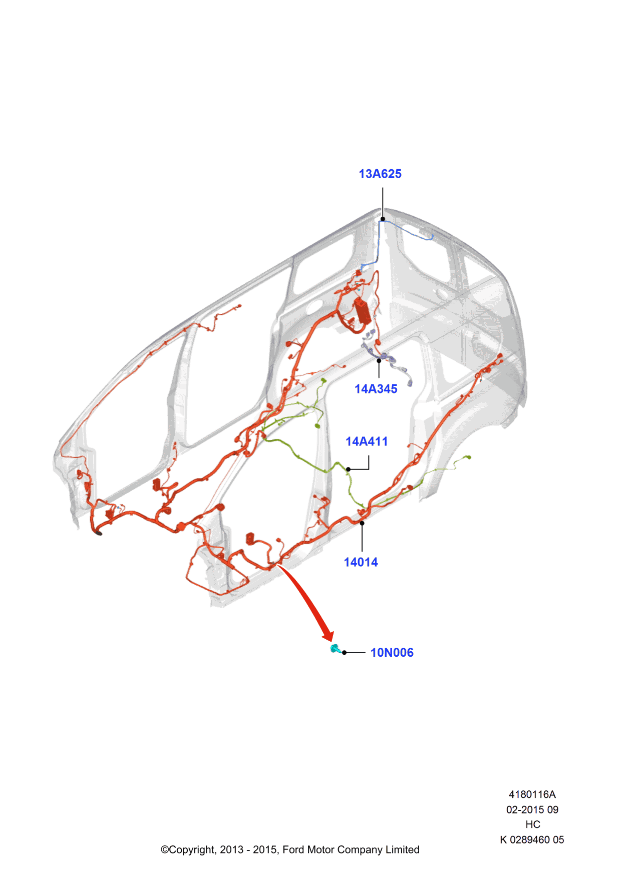 Ford DT1Z-15436-D Wire Assembly