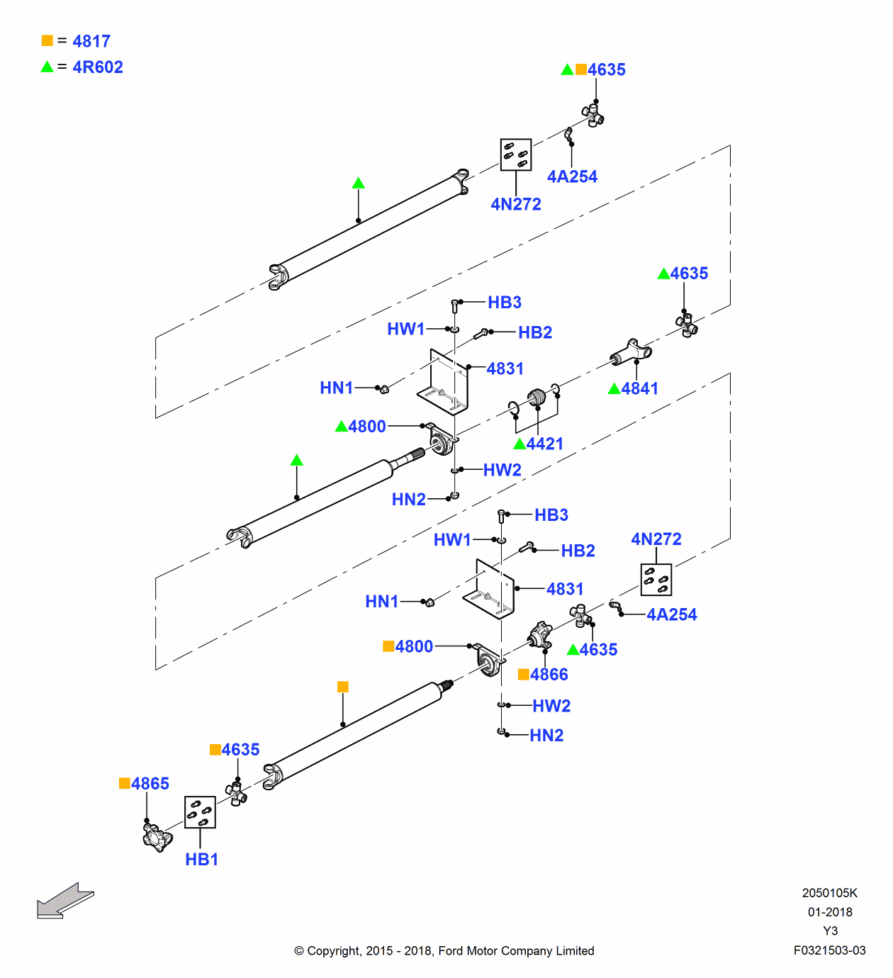 Ford GU9Z-4817-A Shaft Assembly - Coupling