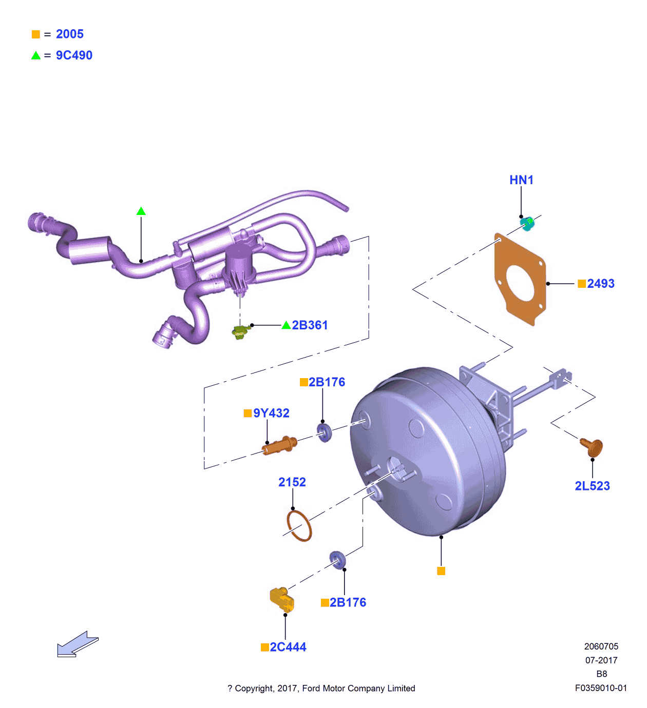 Ford HL3Z-2B361-A Clip - Brake Pipe