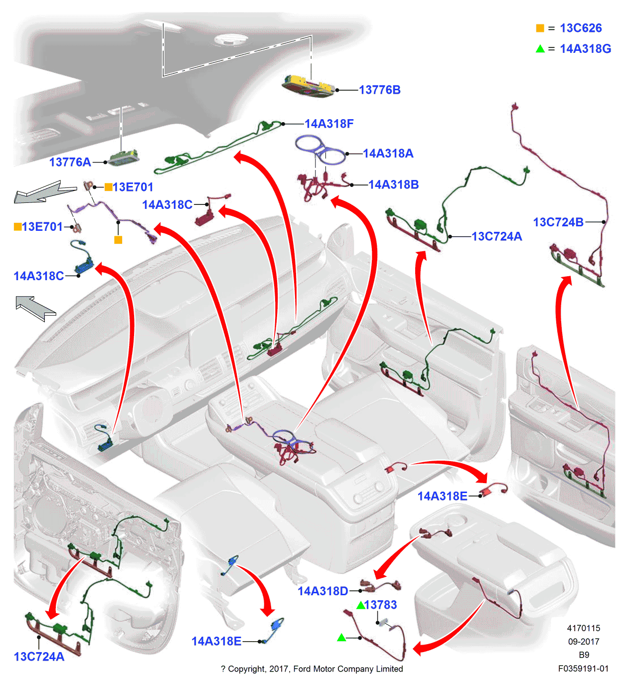 Ford JL7Z-13C724-C Wire Assembly