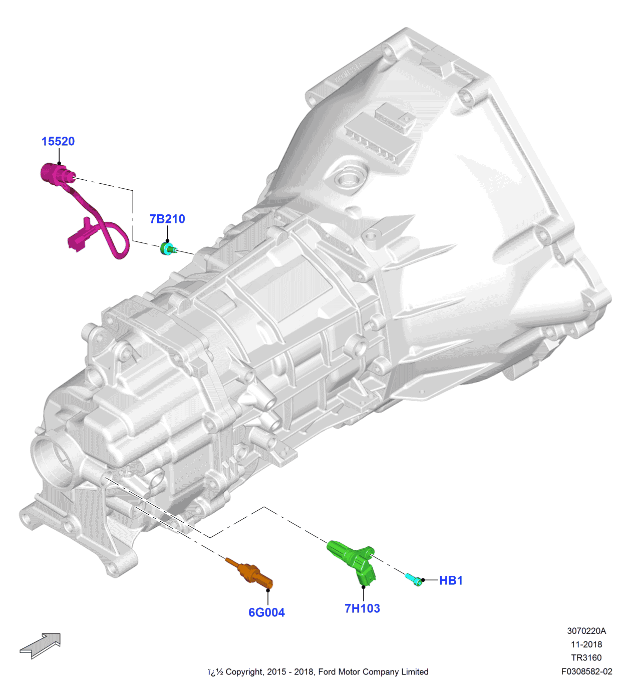 Ford FR3Z-7B210-A PIN - PUSH ROD