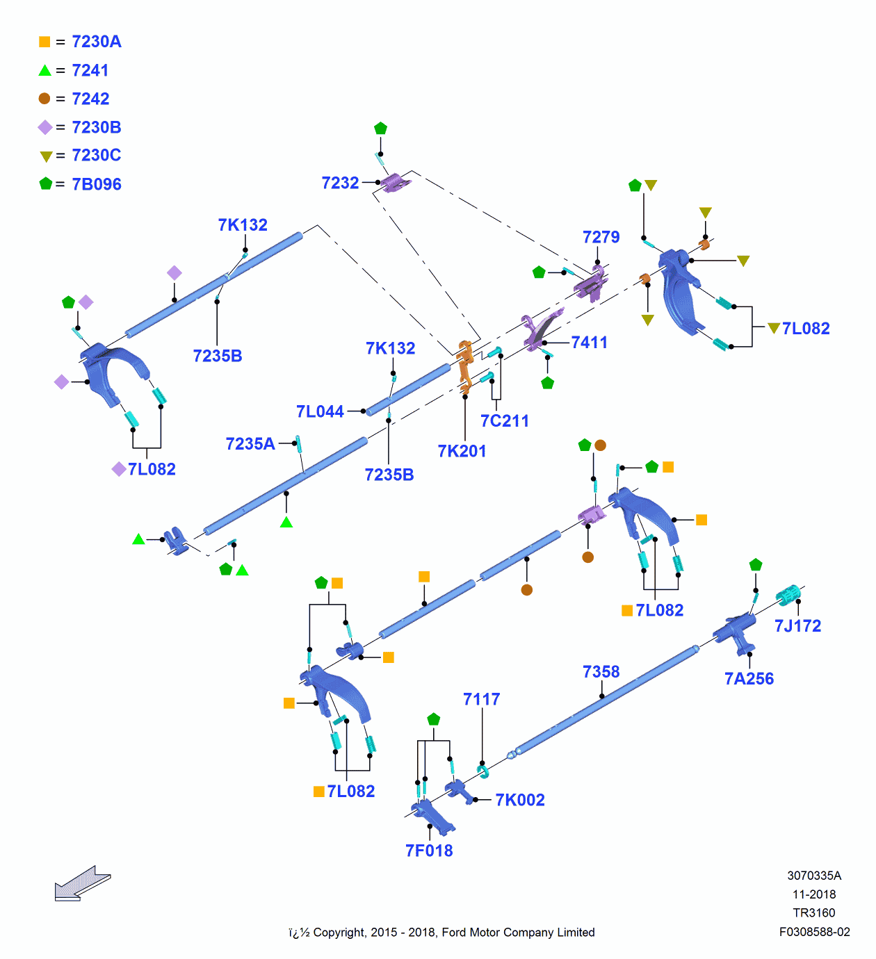 Ford FR3Z-7232-A GATE - 1ST AND 2ND SPEED
