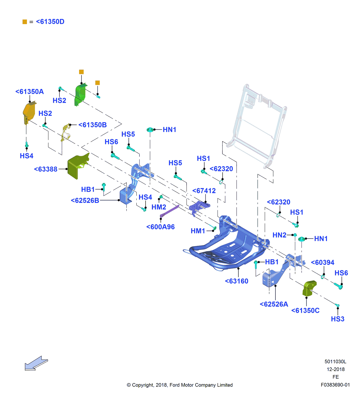 Ford FL3Z-1661350-AC Cover - Seat Back Latch