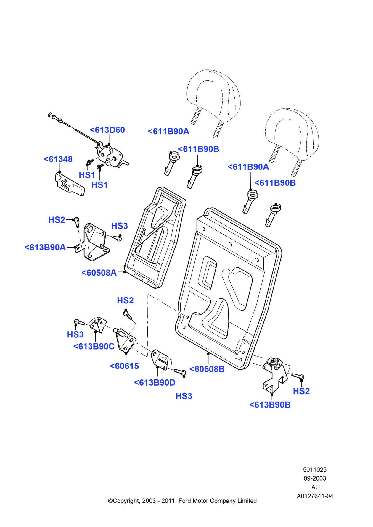 Ford YS4Z-54613D61-AB Latch Assy - Rear Seat Back