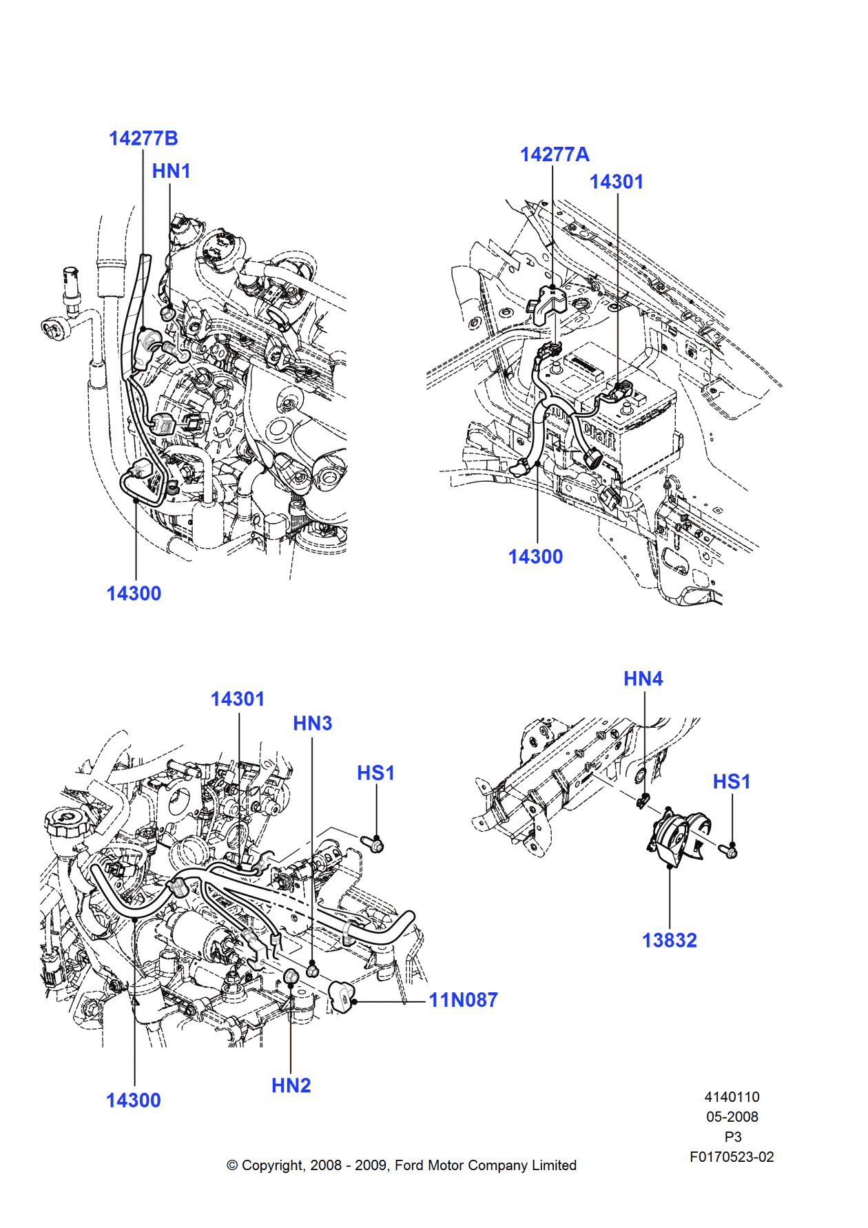 Ford 8T4Z-14277-A Cable Assembly