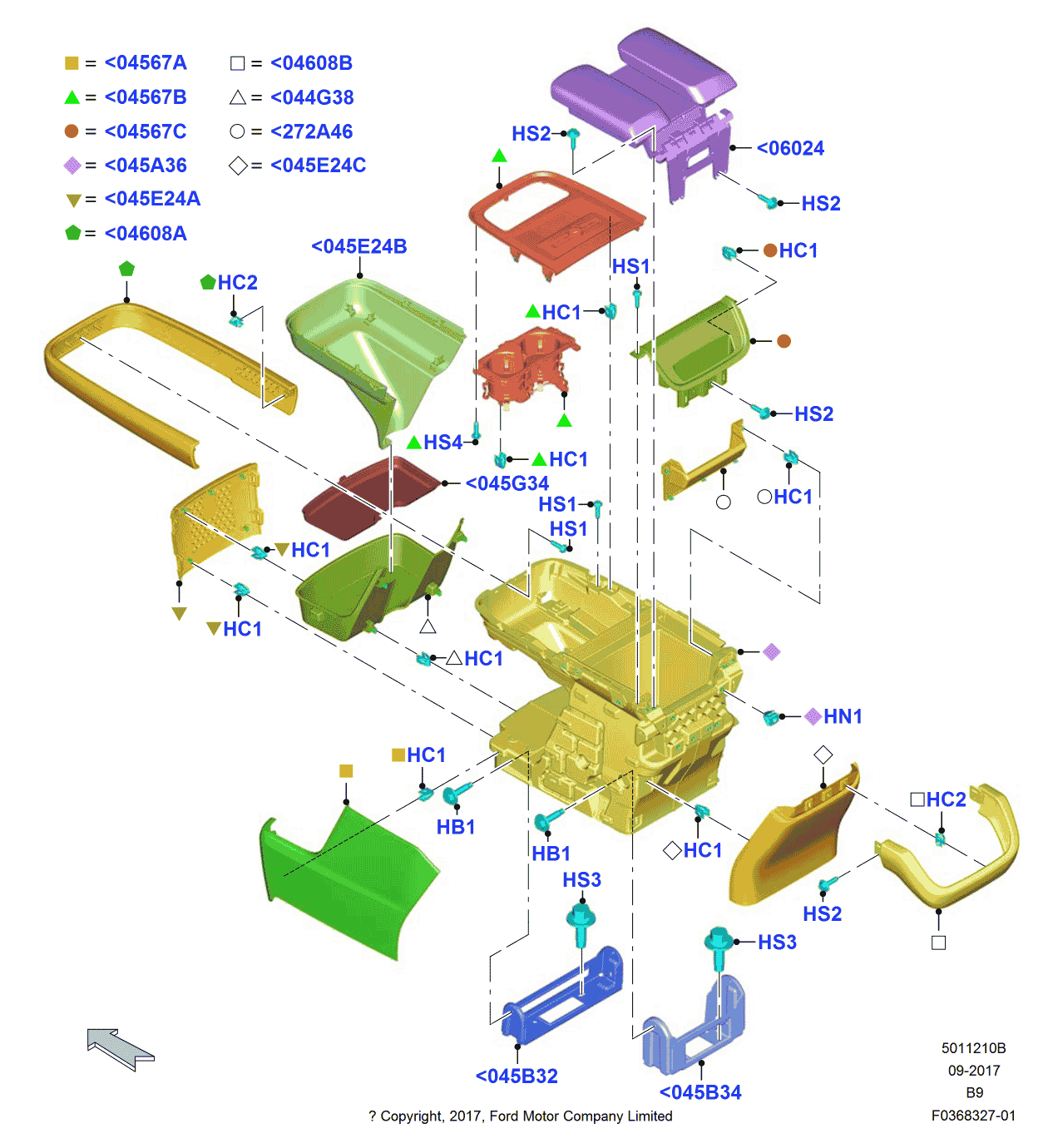Ford JL7Z-7813562-AA Panel - Console