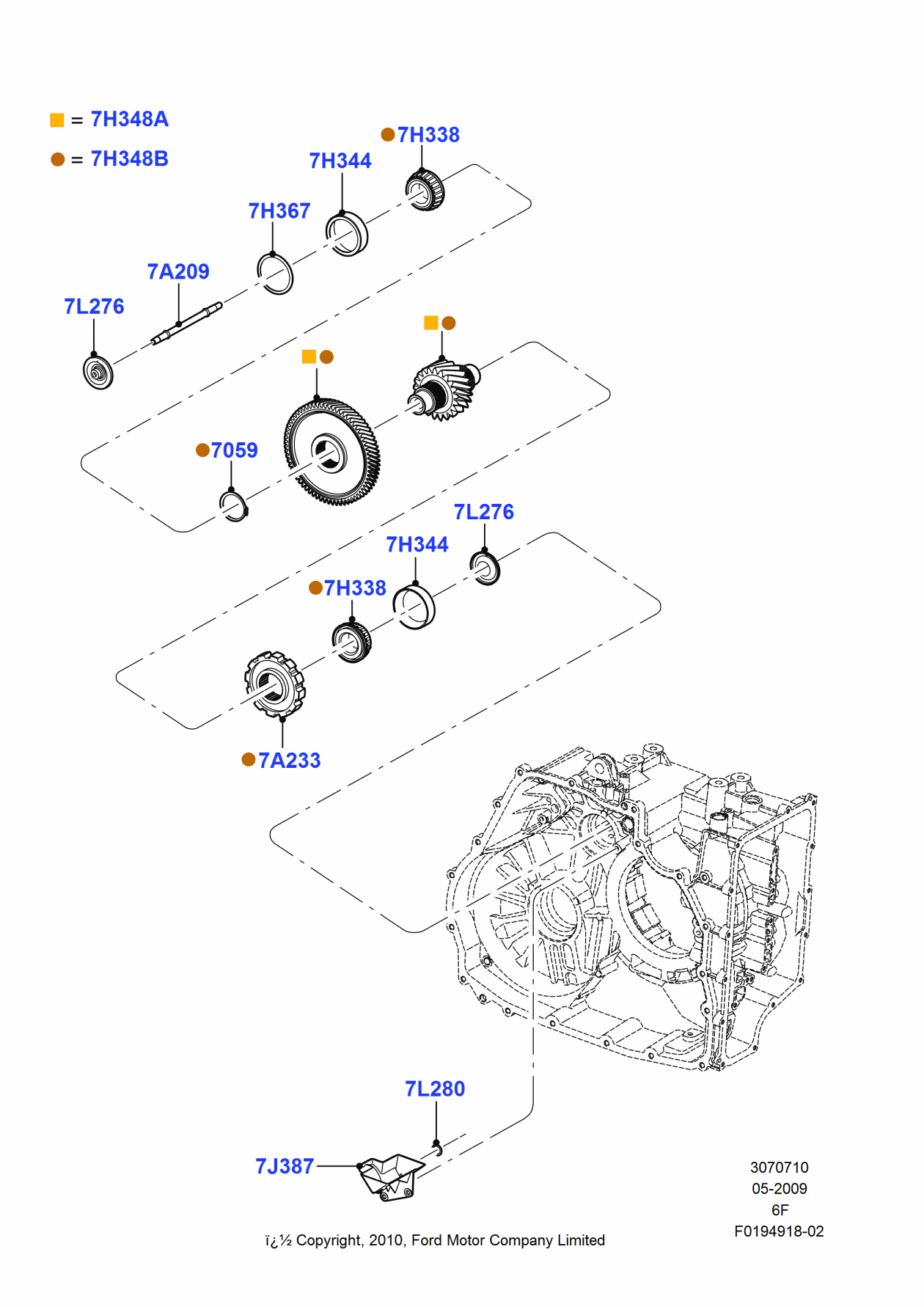 Ford 8A8Z-7H348-A Gear And Shaft Assembly
