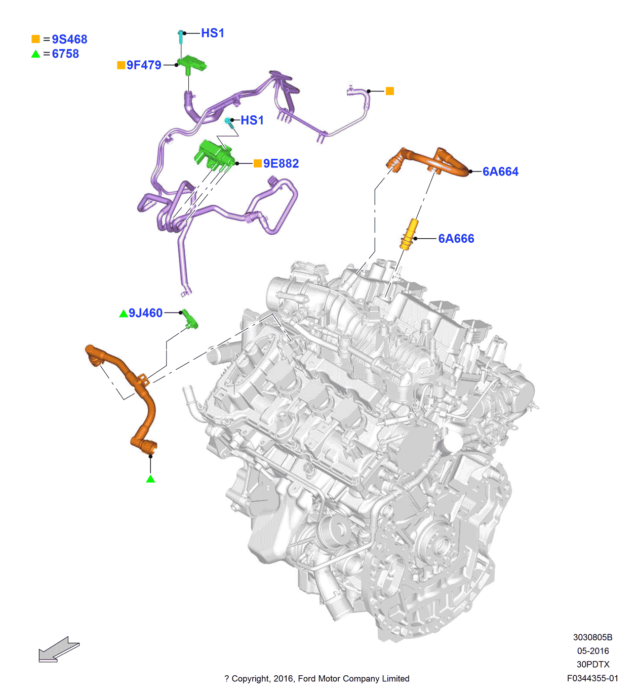 Ford FT4Z-9S468-A Hose