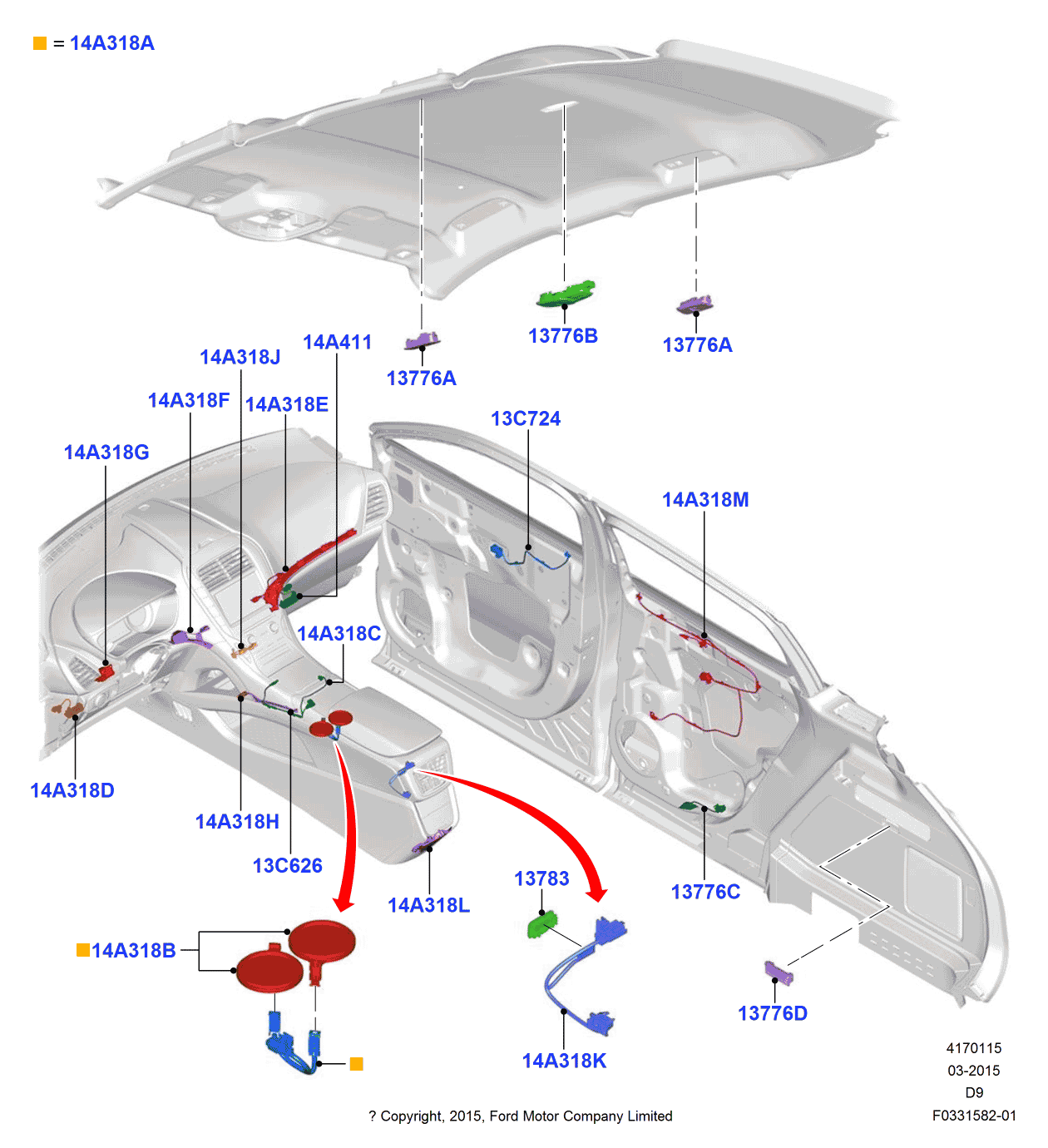 Ford FA1Z-14A318-P Wire Assy - Accessory Feed