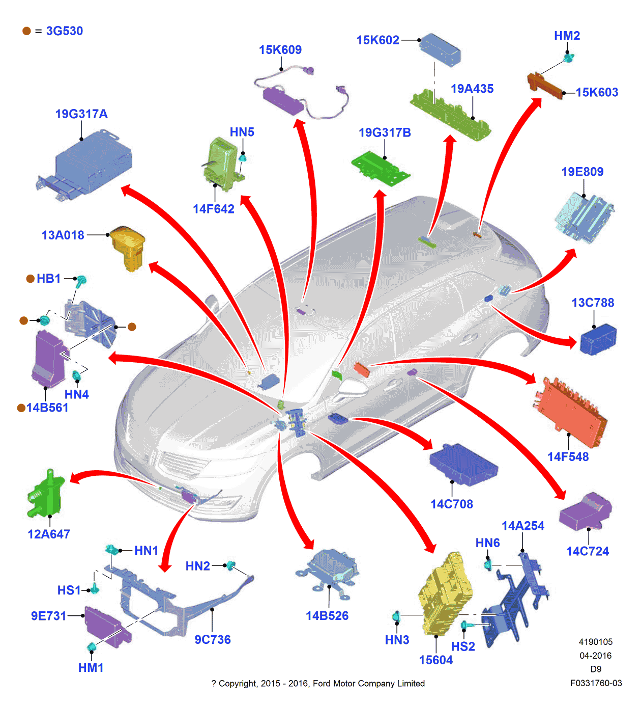 Ford GU5Z-14C708-AC Control Unit