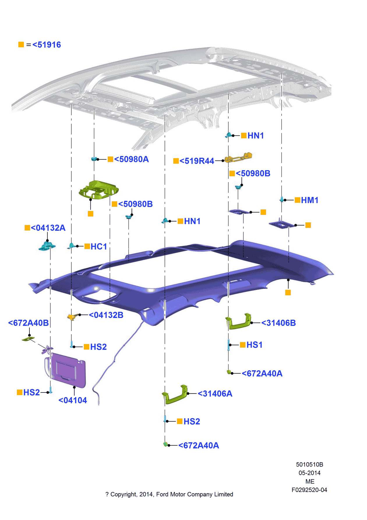 Ford EJ7Z-7804132-AB Retainer - Sun Visor