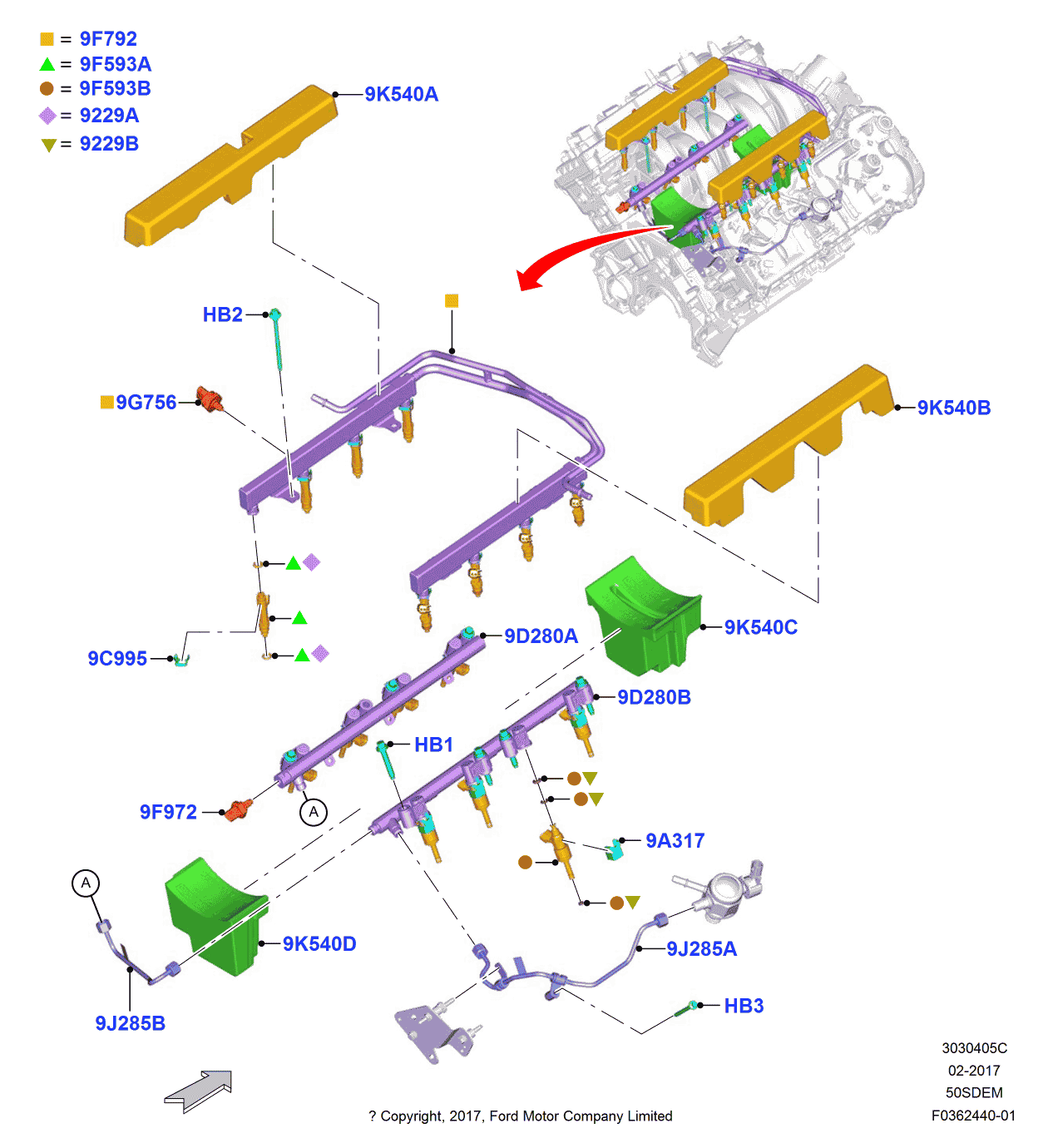 Ford JR3Z-9D280-B Fuel Rail