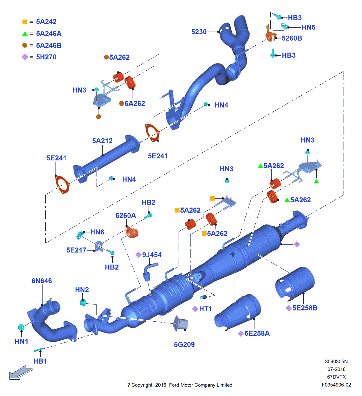 Ford HC3Z-5A212-N Rear Pipe