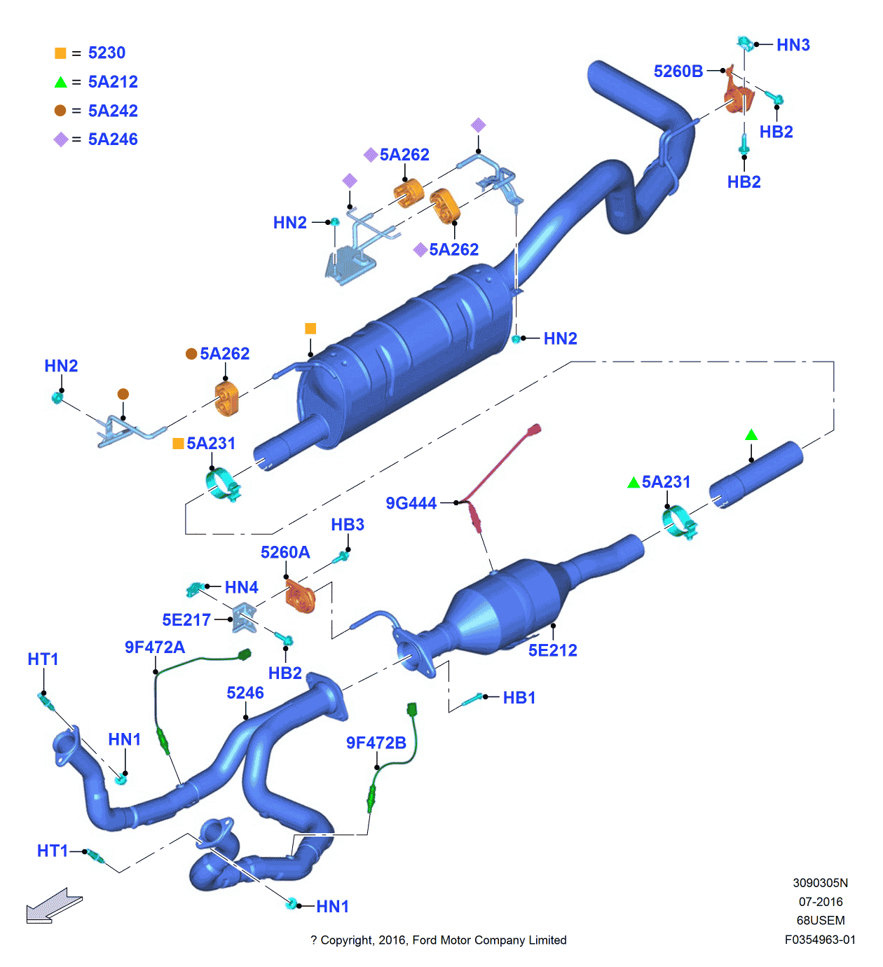 Ford HC3Z-5246-A Front Pipe