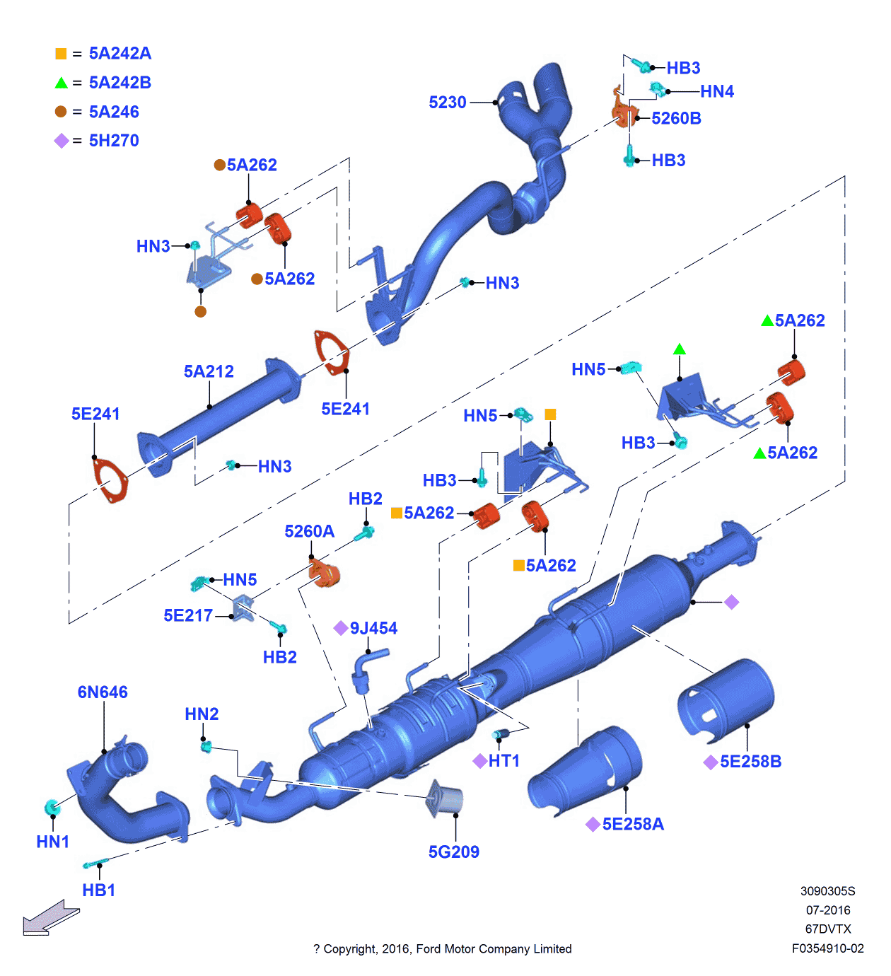 Ford HC3Z-5A212-R Rear Pipe
