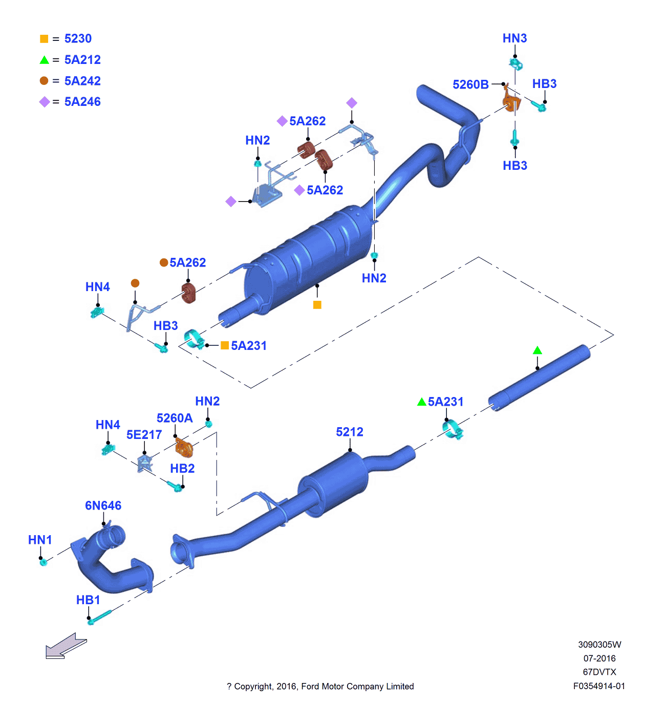 Ford HC3Z-5A212-B Intermediate Pipe