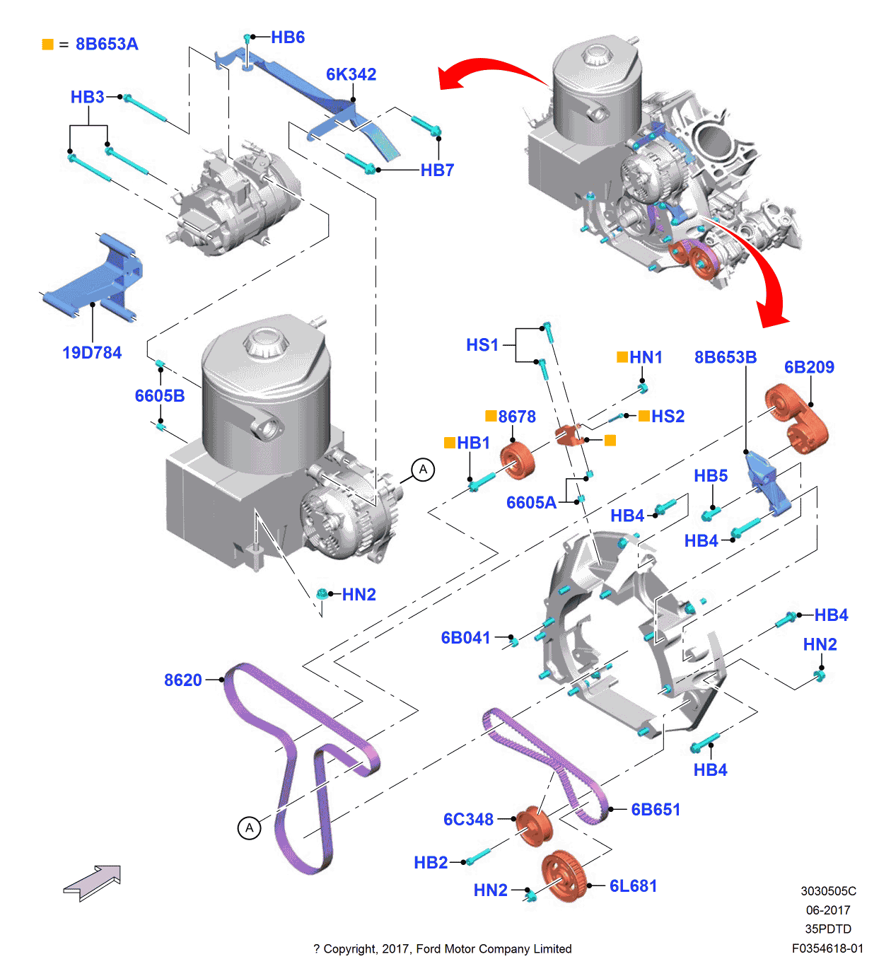 Ford HG7Z-8620-A V-Belt