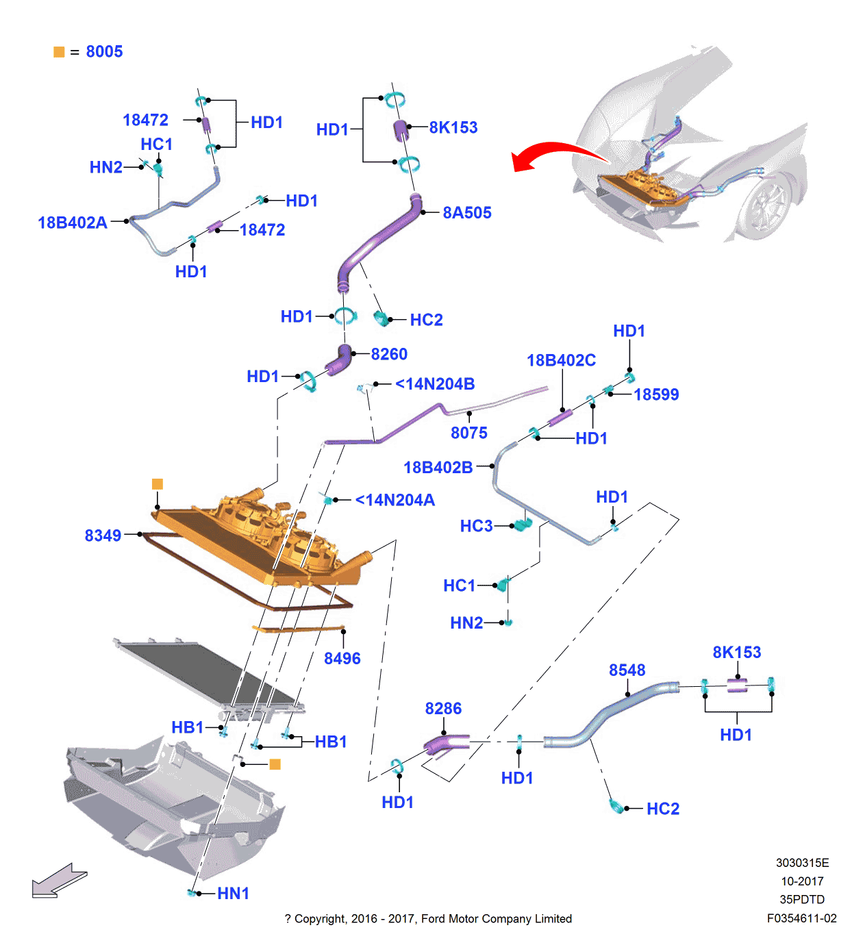 Ford HG7Z-14A163-J Cable Assembly - Retaining