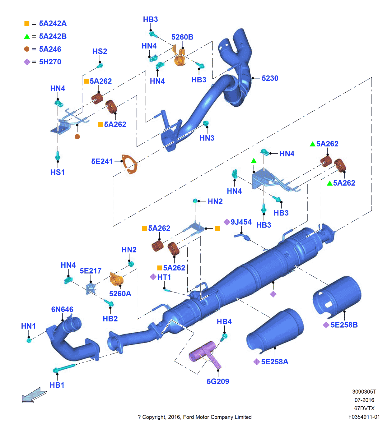 Ford KC3Z-6N646-A Front Pipe