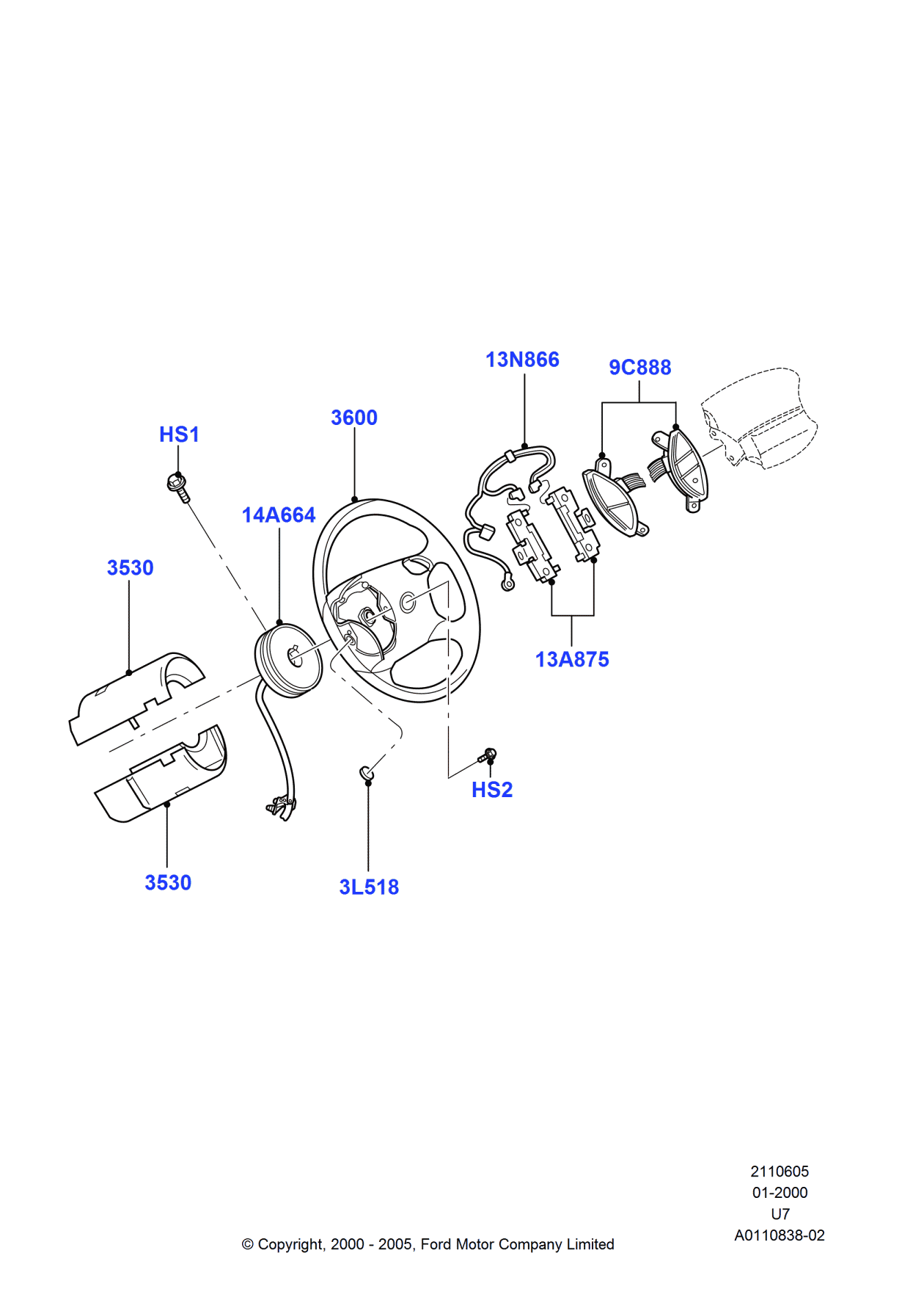 Ford F67Z-13N866-AA Wire Assembly