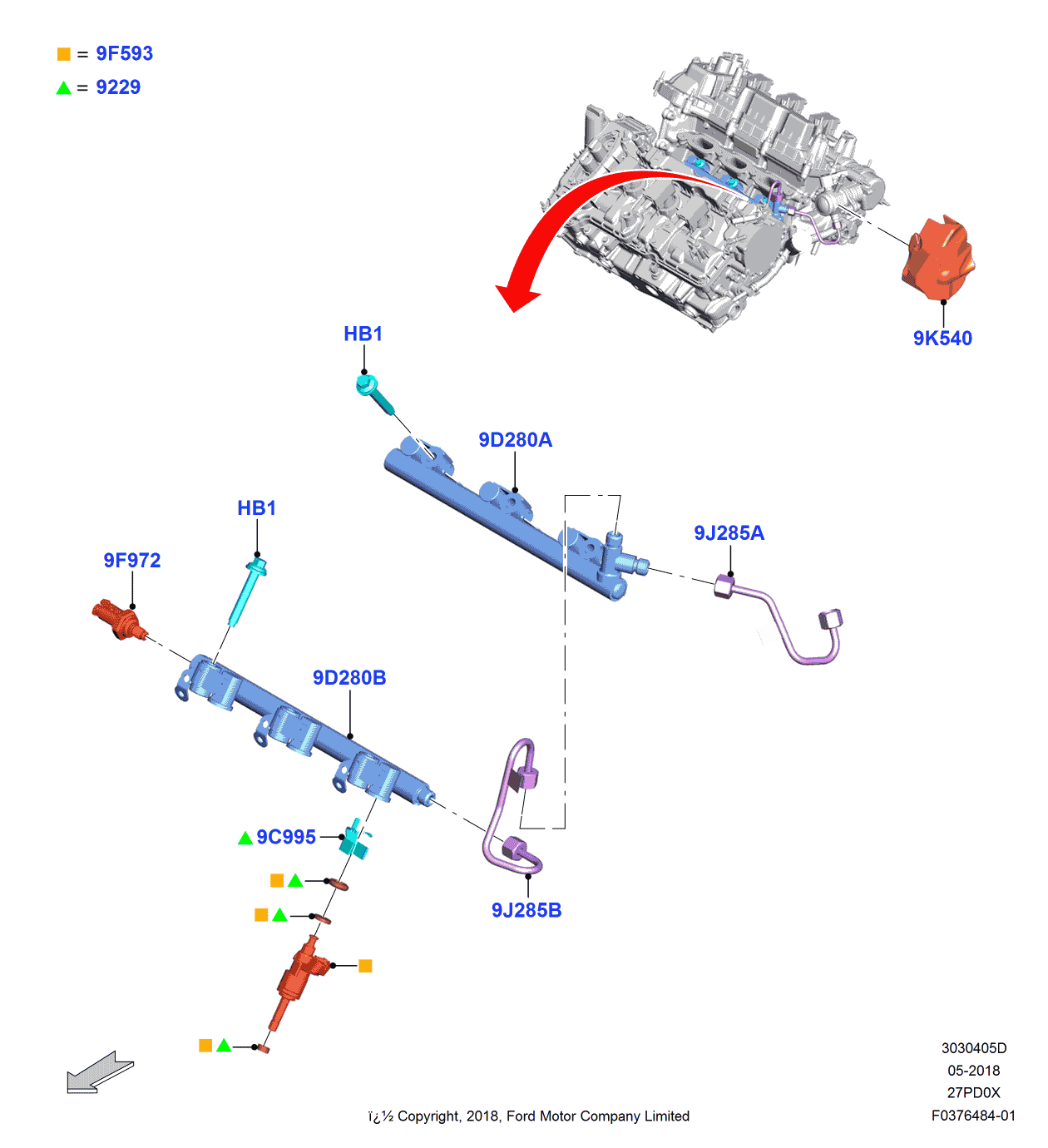 Ford KT4Z-9F593-A Injector
