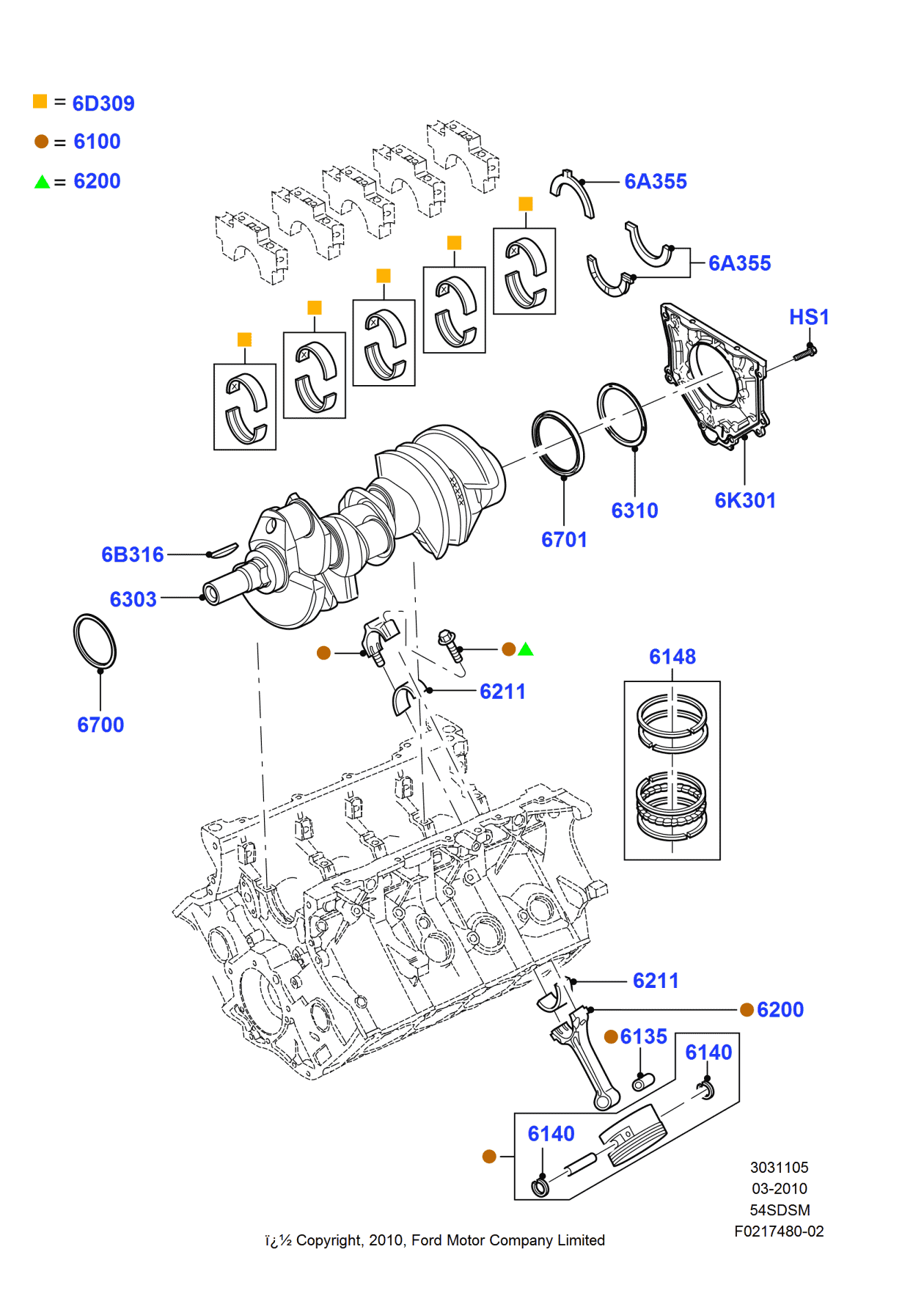 Ford BR3Z-6100-B Piston