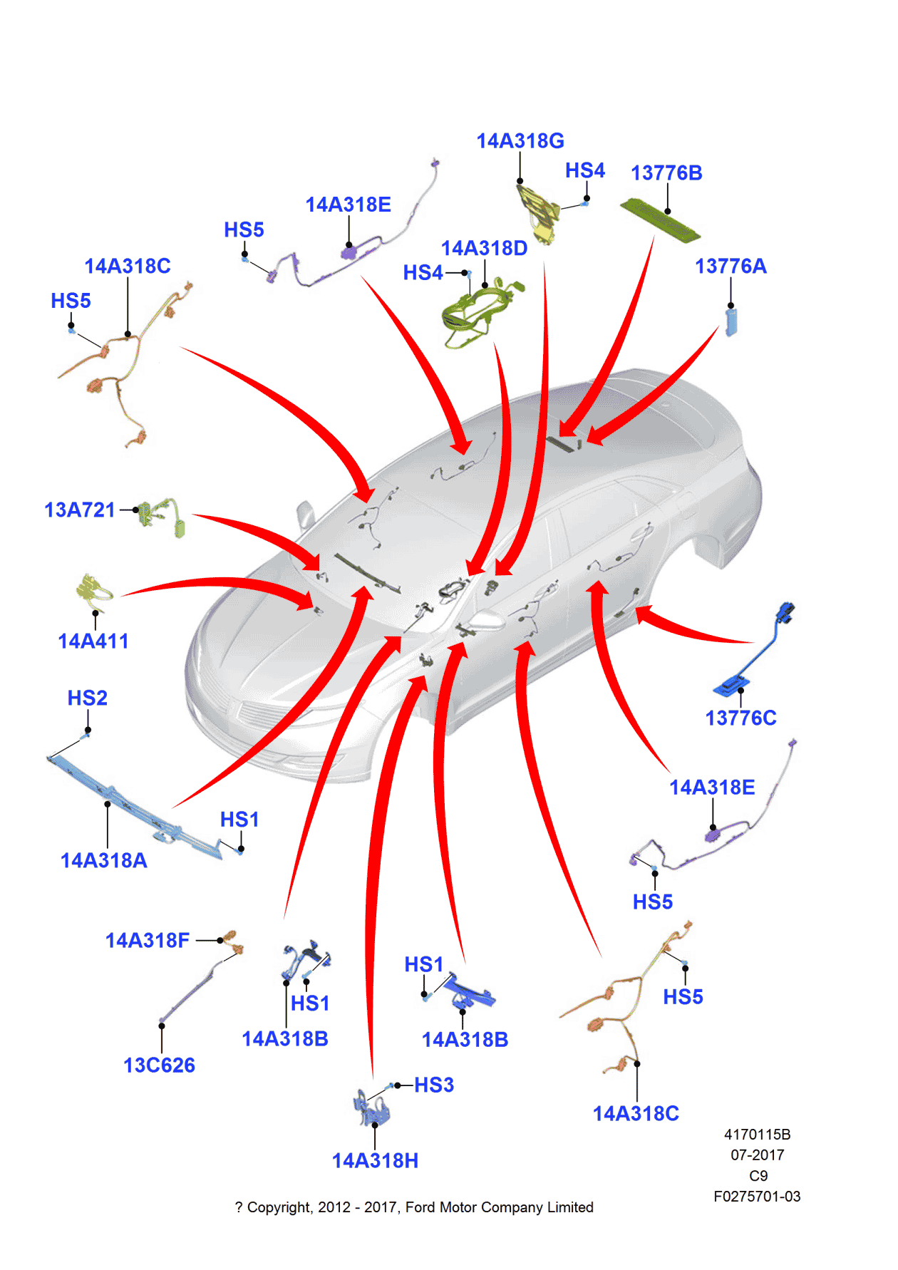 Ford DP5Z-14A318-B Wiring Assembly - Interior Lamp